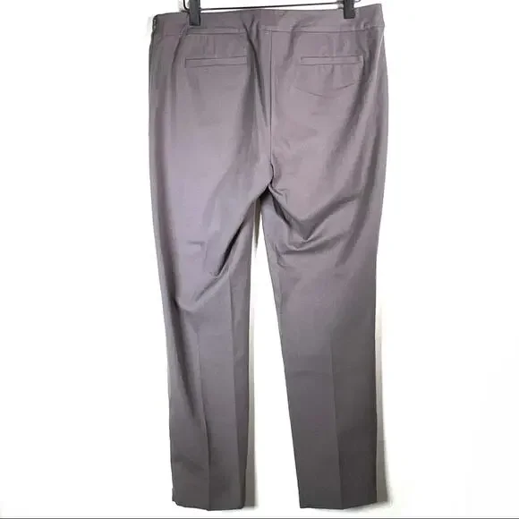 Eileen Fisher gray straight leg casual chino pants w ankle zippers small S B90 - Picture 5 of 5